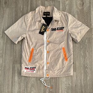 NWT Kleep short sleeve shirt jacket men’s sz S, as is